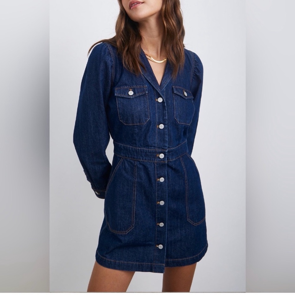 Rails Lisette Denim Button Up Mini Dress Small
